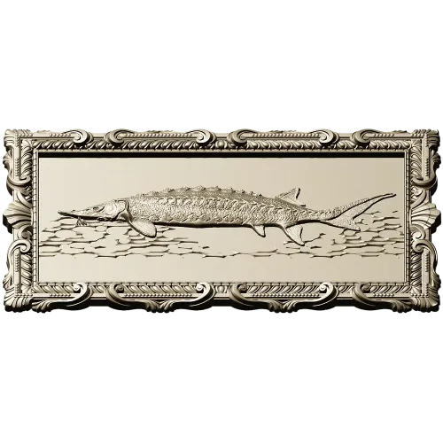 Baroque Sturgeon Relief - STL 3D model for CNC carving