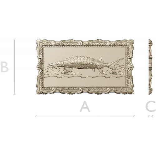 Baroque Sturgeon Relief - STL 3D model for CNC carving