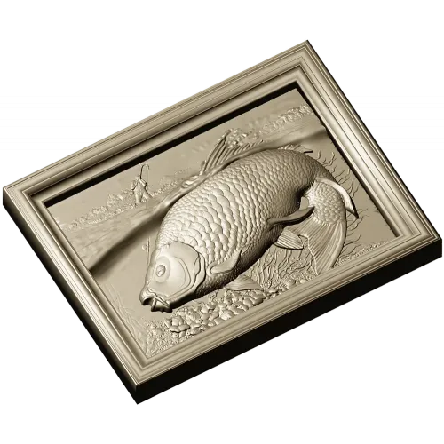 Карп на речном дне - 3D модель STL для ЧПУ