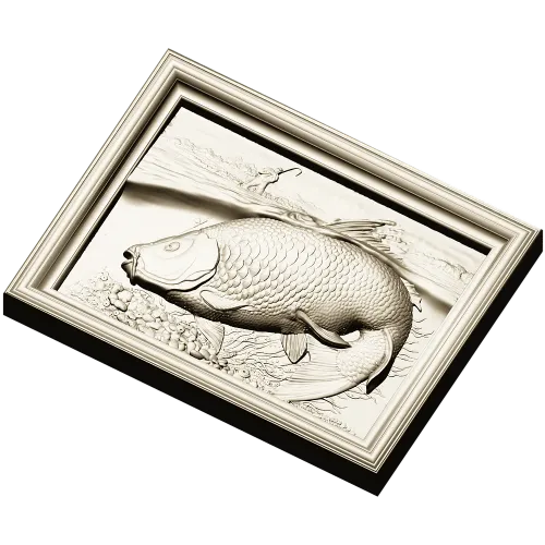 Карп на речном дне - 3D модель STL для ЧПУ