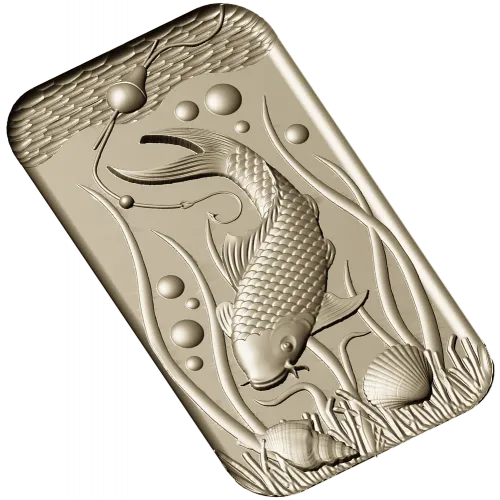 Карп кои в водной композиции - 3D модель STL для ЧПУ