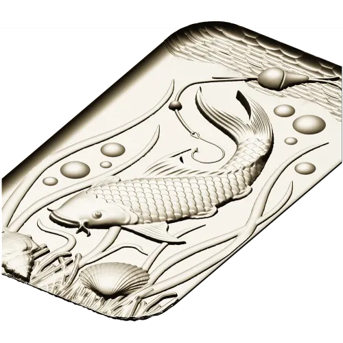 Карп кои в водной композиции - 3D модель STL для ЧПУ