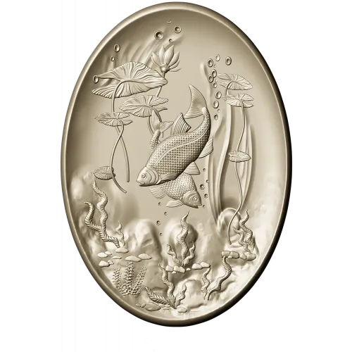 Oval Koi Pond Relief STL for CNC