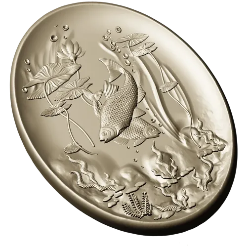 Oval Koi Pond Relief STL for CNC