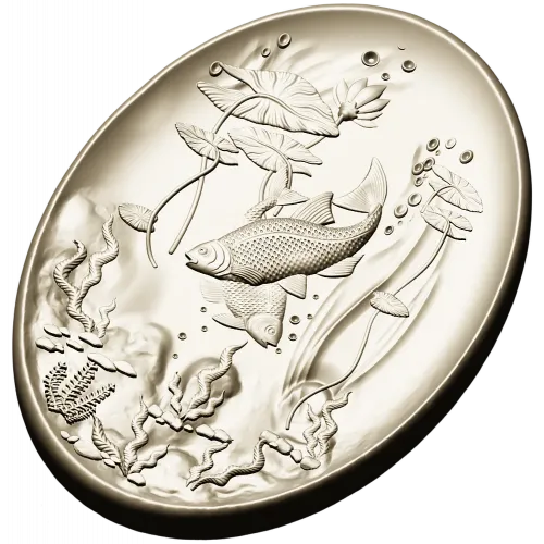 Oval Koi Pond Relief STL for CNC