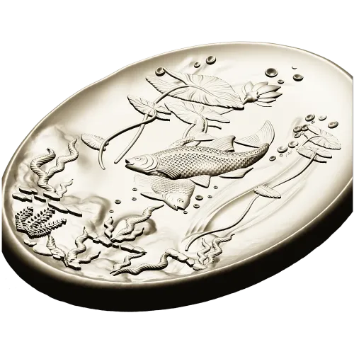 Oval Koi Pond Relief STL for CNC