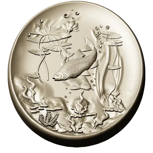Oval Koi Pond Relief STL for CNC
