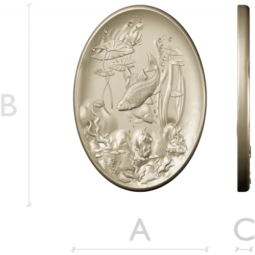 Oval Koi Pond Relief STL for CNC