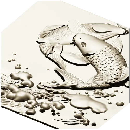 Koi Embrace - high-relief STL panel for CNC