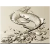 Koi Embrace - high-relief STL panel for CNC