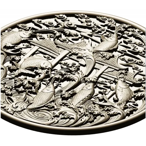 Koi Gate Medallion - detailed 3D STL for CNC milling
