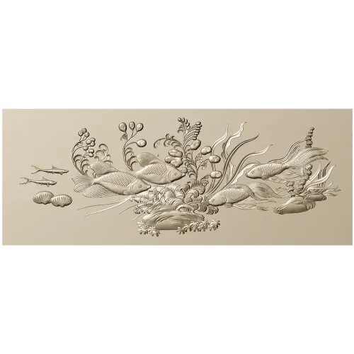 Панно "Подводные карпы" - stl модель для ЧПУ