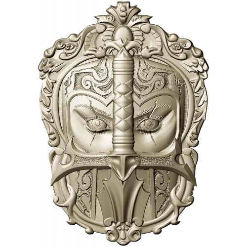 Рыцарский визир в барочном обрамлении - 3D модель STL для ЧПУ