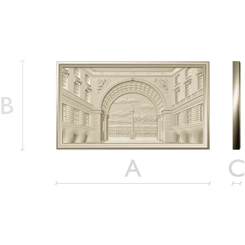 Palace Square arch relief - 3D STL model for CNC