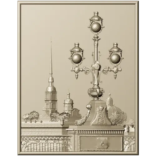 Saint Petersburg panorama relief STL for CNC milling