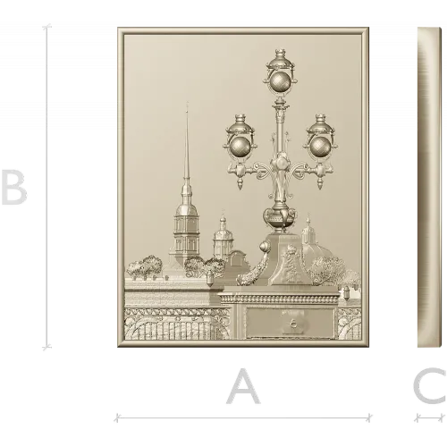 Saint Petersburg panorama relief STL for CNC milling