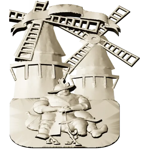 3D модель STL - Санчо у мельниц для ЧПУ