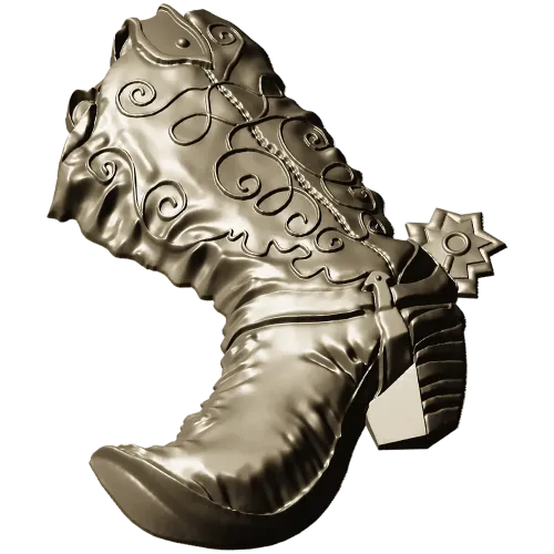 3D модель ковбойского сапога со шпорой (STL для ЧПУ)