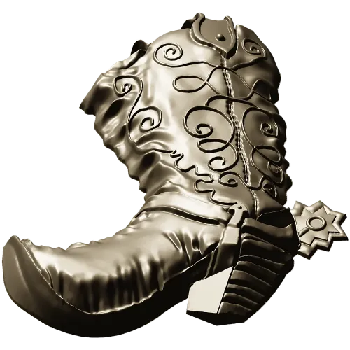 3D модель ковбойского сапога со шпорой (STL для ЧПУ)