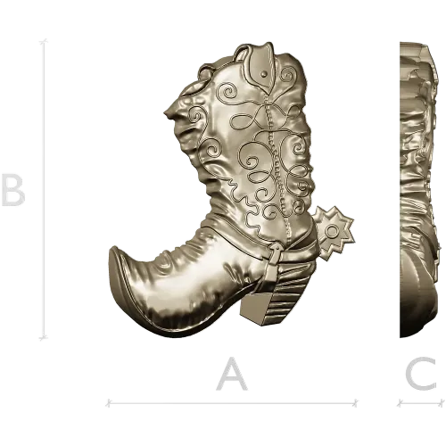 3D модель ковбойского сапога со шпорой (STL для ЧПУ)