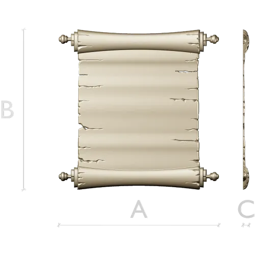 Scroll Relief STL for CNC Router - Aged Parchment Panel