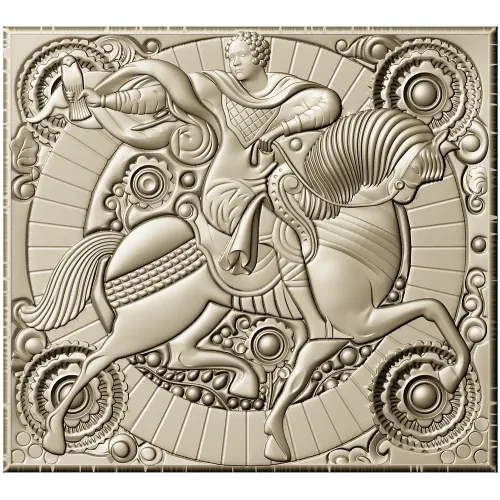 Gallant Horseman Relief - STL 3D model for CNC carving