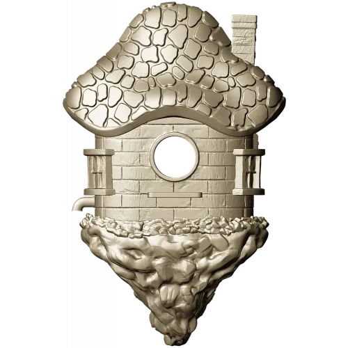 Mosscap Nest - detailed birdhouse 3D model (STL) for CNC milling