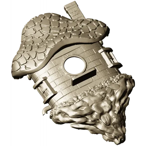 Mosscap Nest - detailed birdhouse 3D model (STL) for CNC milling