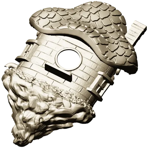 Mosscap Nest - detailed birdhouse 3D model (STL) for CNC milling