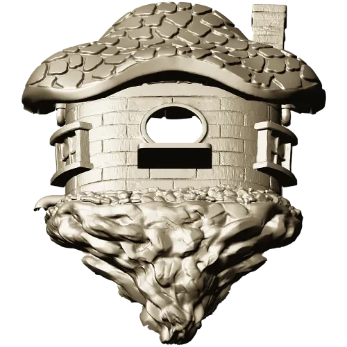 Mosscap Nest - detailed birdhouse 3D model (STL) for CNC milling