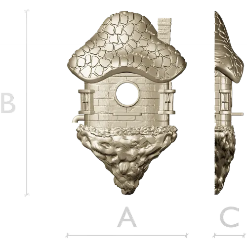 Mosscap Nest - detailed birdhouse 3D model (STL) for CNC milling