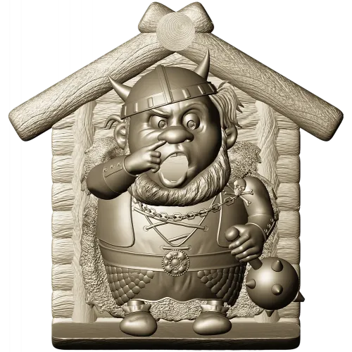 Viking in a Birdhouse - STL 3D Model for CNC