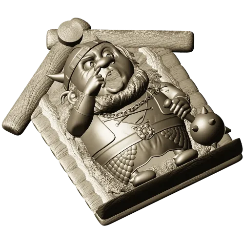 Viking in a Birdhouse - STL 3D Model for CNC