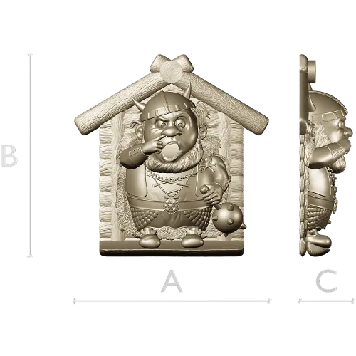 Viking in a Birdhouse - STL 3D Model for CNC