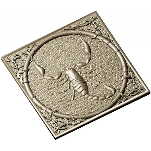 Рельефная панель "Скорпион" - 3D модель STL для ЧПУ