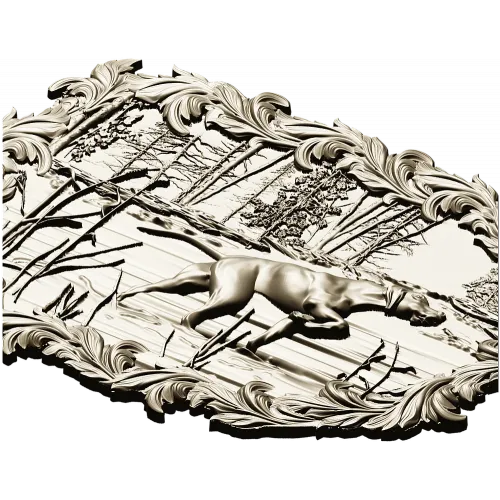 Панно "Собака у озера" - 3D STL модель для ЧПУ