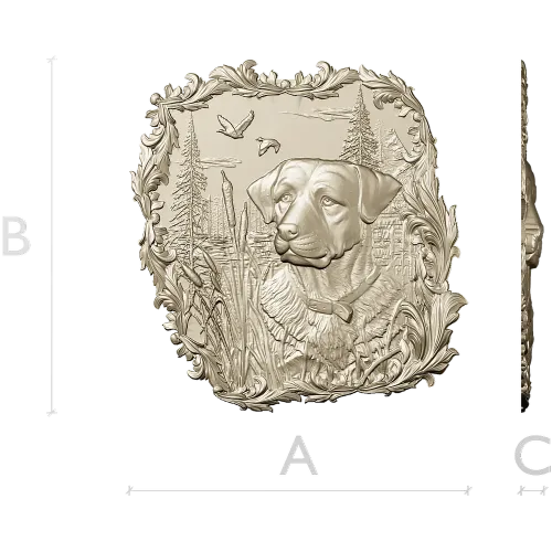 Лабрадор у озера - рельефная 3D модель STL для ЧПУ