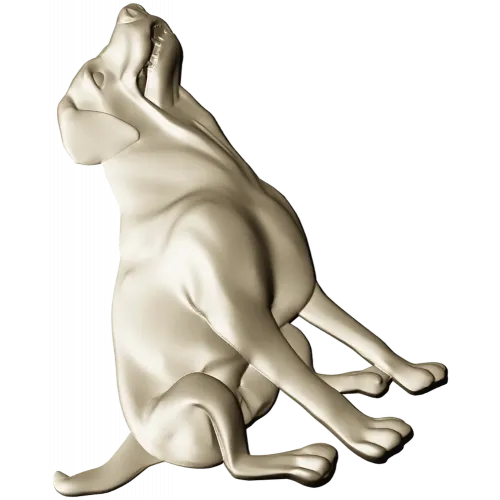 3D модель сидящей собаки в формате STL для ЧПУ