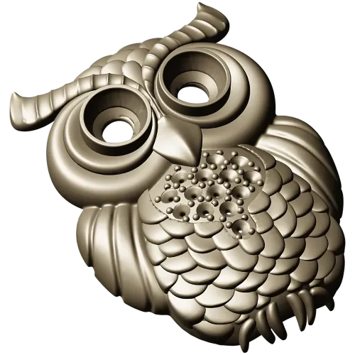 Mooncrest Owl - STL 3D model for CNC relief