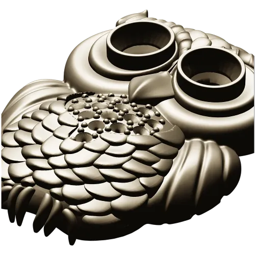 Mooncrest Owl - STL 3D model for CNC relief