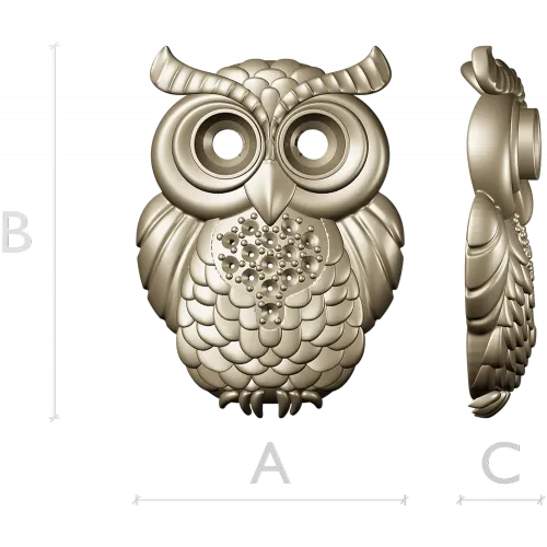 Mooncrest Owl - STL 3D model for CNC relief