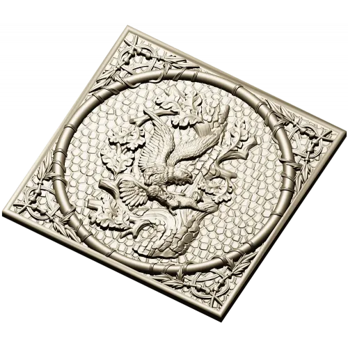 Falcon and Squirrel Relief Panel STL for CNC carving