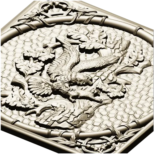 Falcon and Squirrel Relief Panel STL for CNC carving