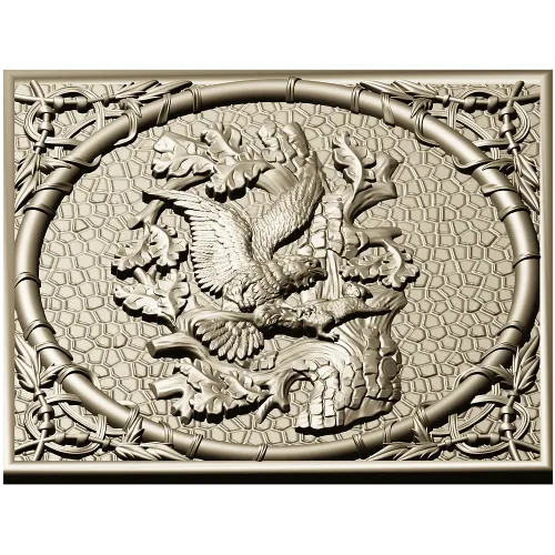 Falcon and Squirrel Relief Panel STL for CNC carving