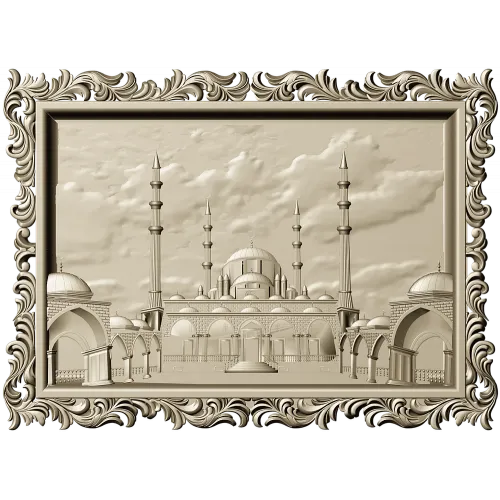 Taj Mahal Framed Relief STL for CNC