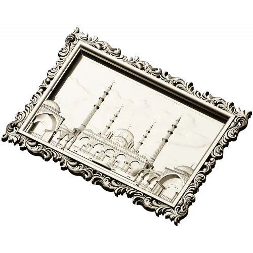Taj Mahal Framed Relief STL for CNC