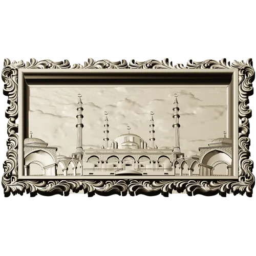 Taj Mahal Framed Relief STL for CNC