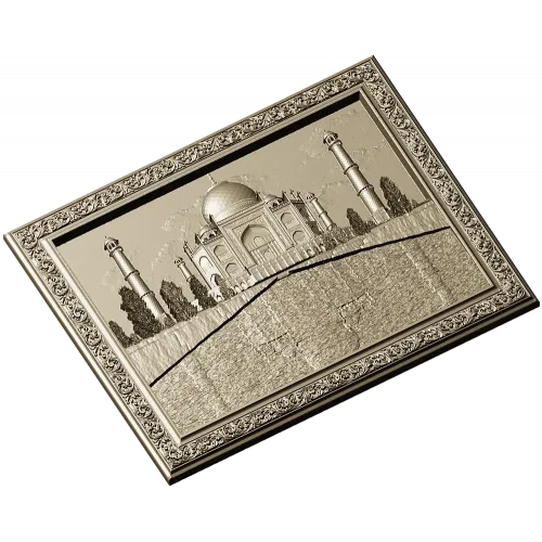 Taj Mahal Relief Panel STL - 3D model for CNC milling
