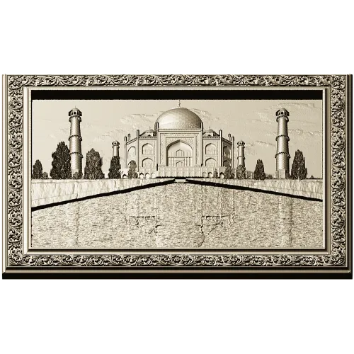 Taj Mahal Relief Panel STL - 3D model for CNC milling
