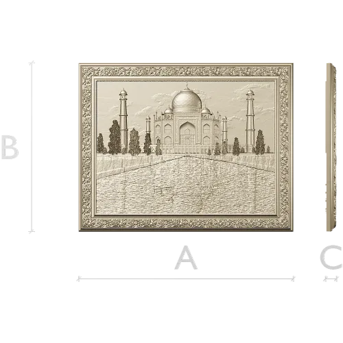 Taj Mahal Relief Panel STL - 3D model for CNC milling